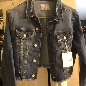 BRAND NEW: Buff bunny crop top jean-jacket w/tags